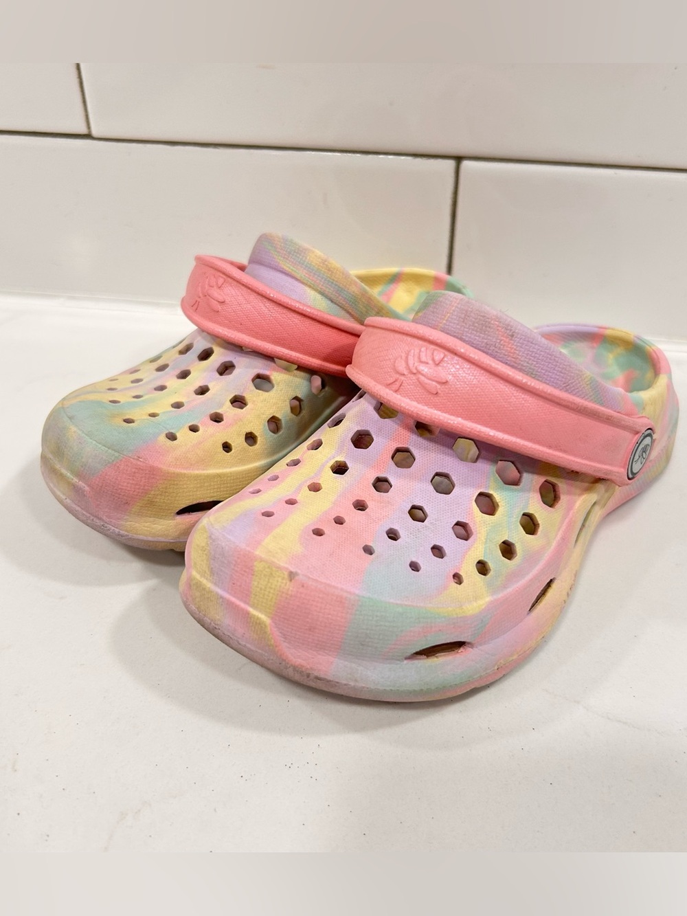 Joybees Toddler Harper Clogs Pastel Tie Die Swirl Size 10/11